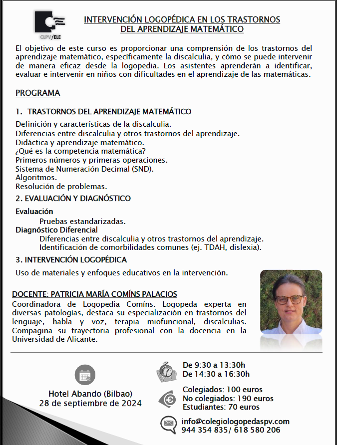 INTERVENCIÓN LOGOPÉDICA EN LOS TRASTORNOS DEL APRENDIZAJE MATEMÁTICO