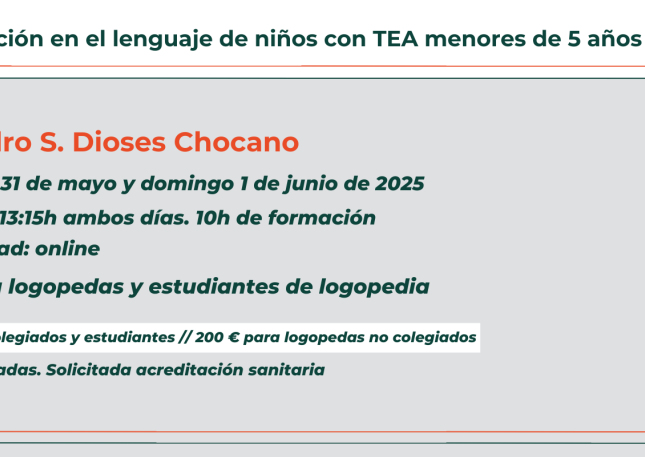 Intervención en el lenguaje de niños con TEA menores de 5 años.