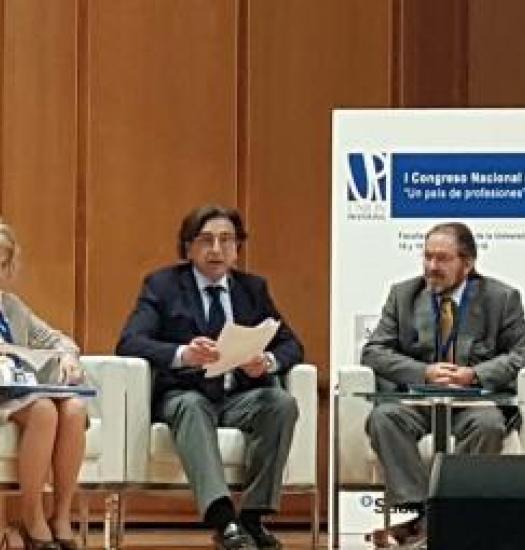 Mesa de debate 'Elementos esenciales de una profesión colegiada' del I Congreso Nacional de Profesiones celebrado por Unión Profesional